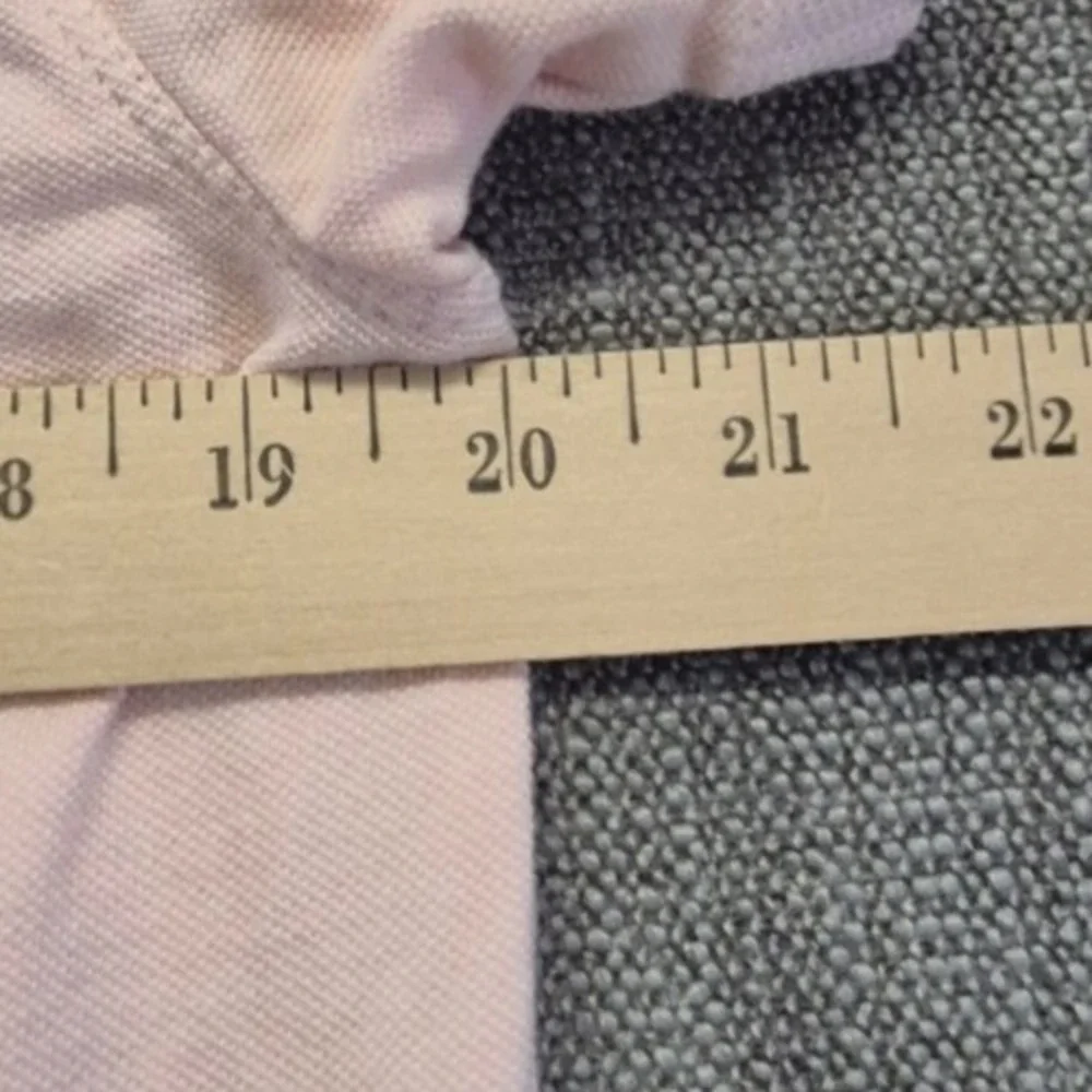 Banana Republic men's Pique light pink polo shirt LG Organic Cotton logo preppy